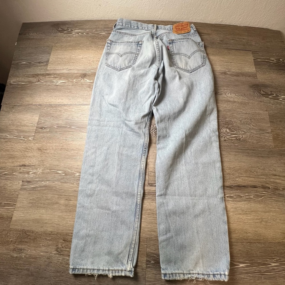 Levis 550 Jeans Mens 31x30 Light Wash Relaxed Tapered Distressed Vintage 90s